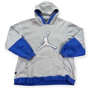 Nike Air Jordan Sweatshirt Men's Medium Gray Jumpman Hoodie Fleece Activewear